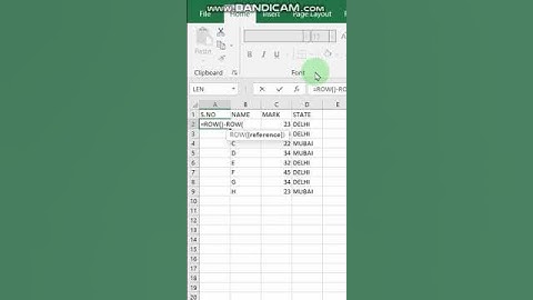 how to set automatic serial number in MS Excel