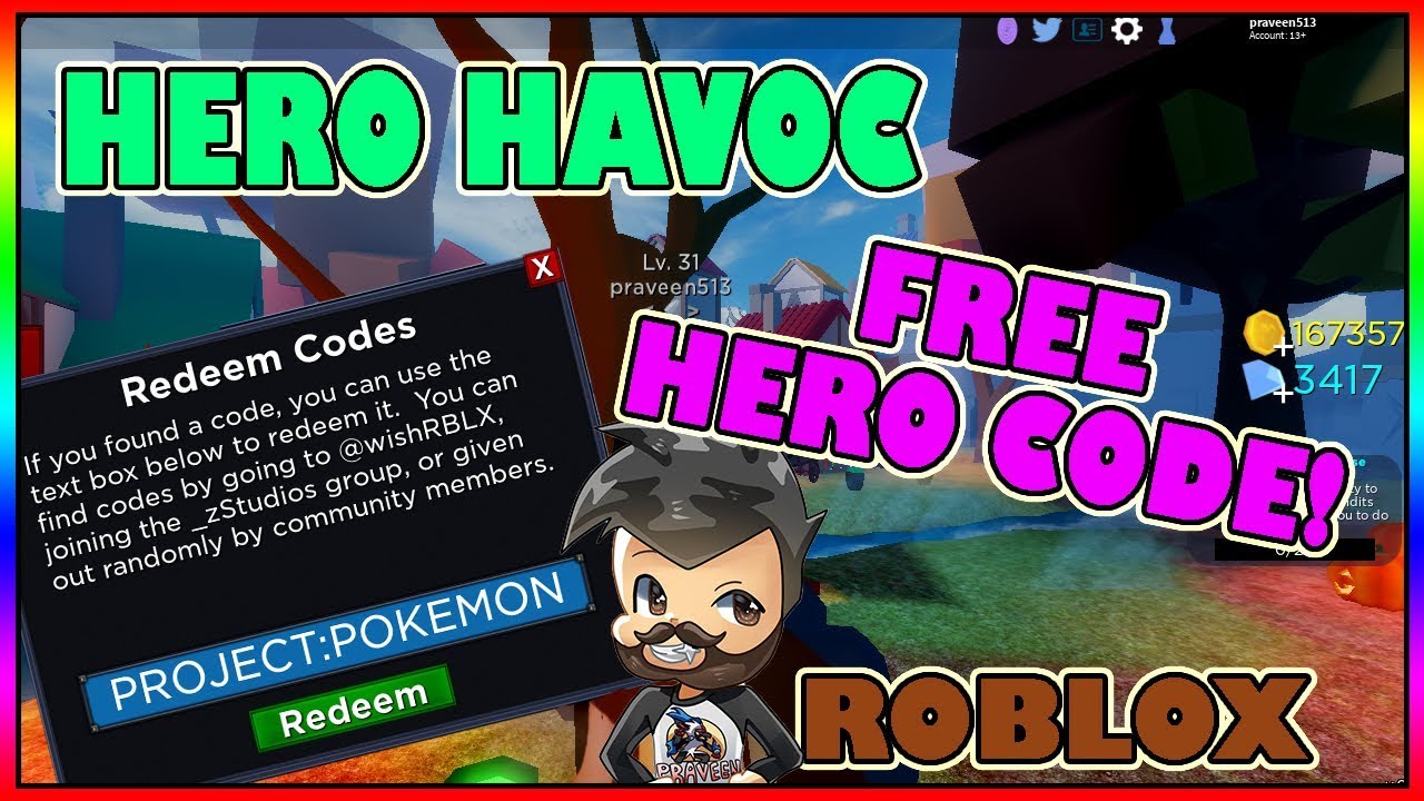 New Secret Free Hero Code In Hero Havoc Roblox Youtube - new secretfree hero code in hero havoc roblox