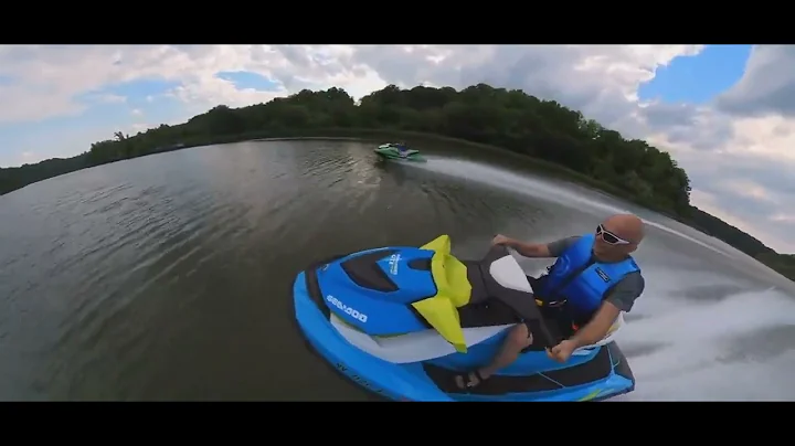 Brody Ignizio on Green Jet Ski with Uncle Frank Ig...