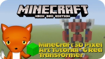 MineCraft 3D Pixel Art Tutorial - G Red Transformer