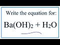 Hydroxide Ion and Barium Concepts