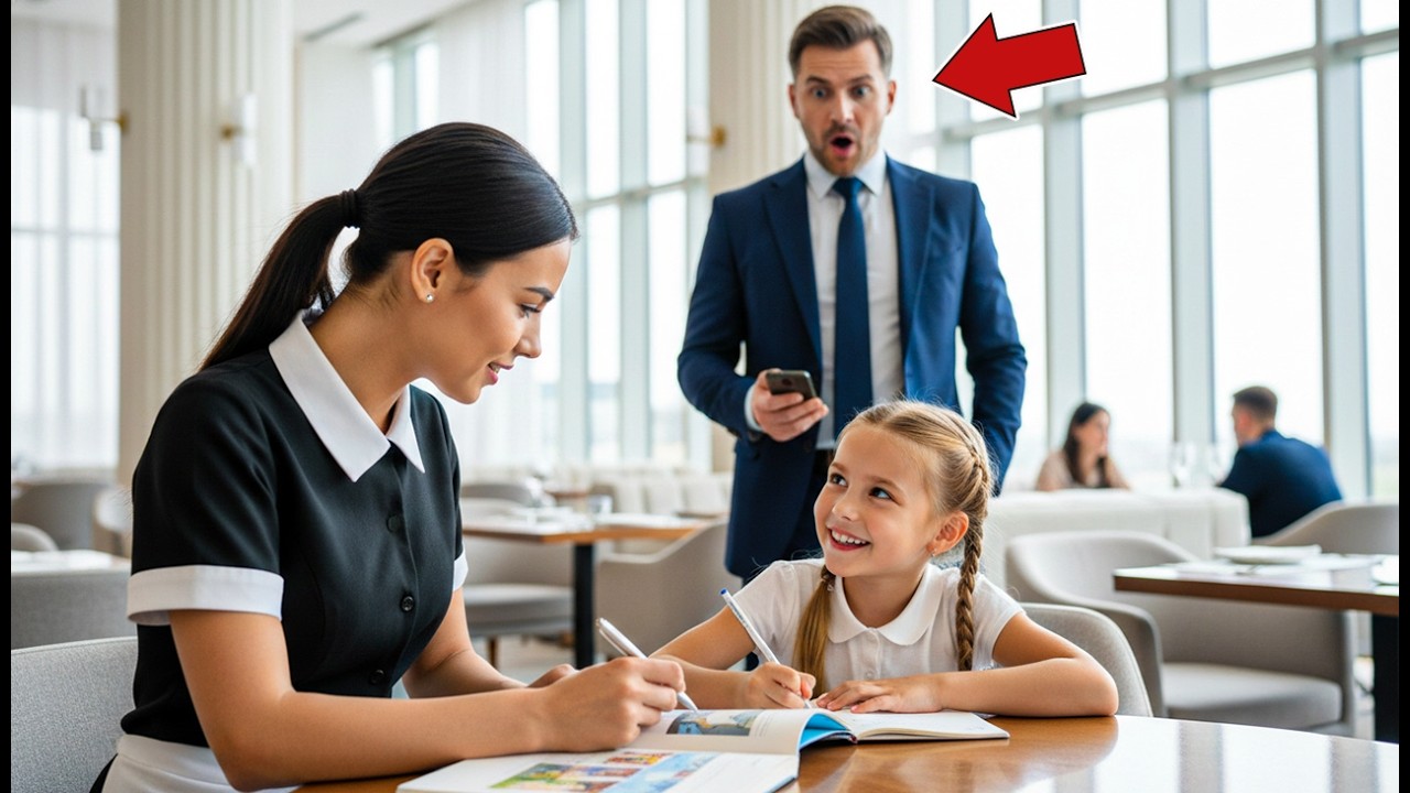 Un milliardaire surprend une serveuse donnant des cours à sa fille… sa réaction choque tout le monde