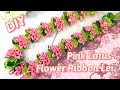 How to make this pink lotus garland flower ribbon lei