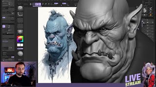 Orc Bust Sculpting Tutorial in ZBrush Live Stream