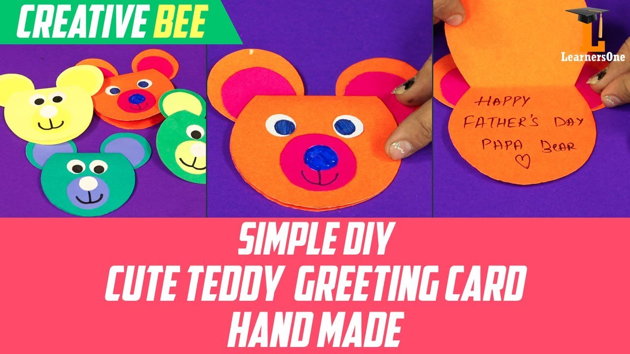 Cute Teddy Greeting Card Simple DIY LearnersOne YouTube