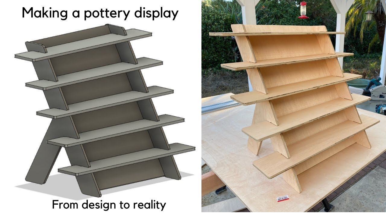 Pottery display stand made with Stepcraft CNC router