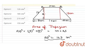 The parallel sides of a trapezium are 20 cm and 10 cm. Its non-parallel sides are both equal, ea...