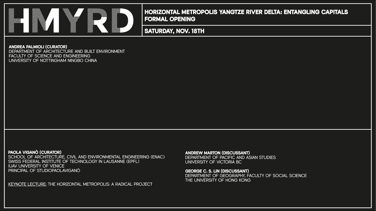 Horizontal Metropolis Yangtze River Delta Opening Discussion Paola Viganò, George Lin, Andrew Marton