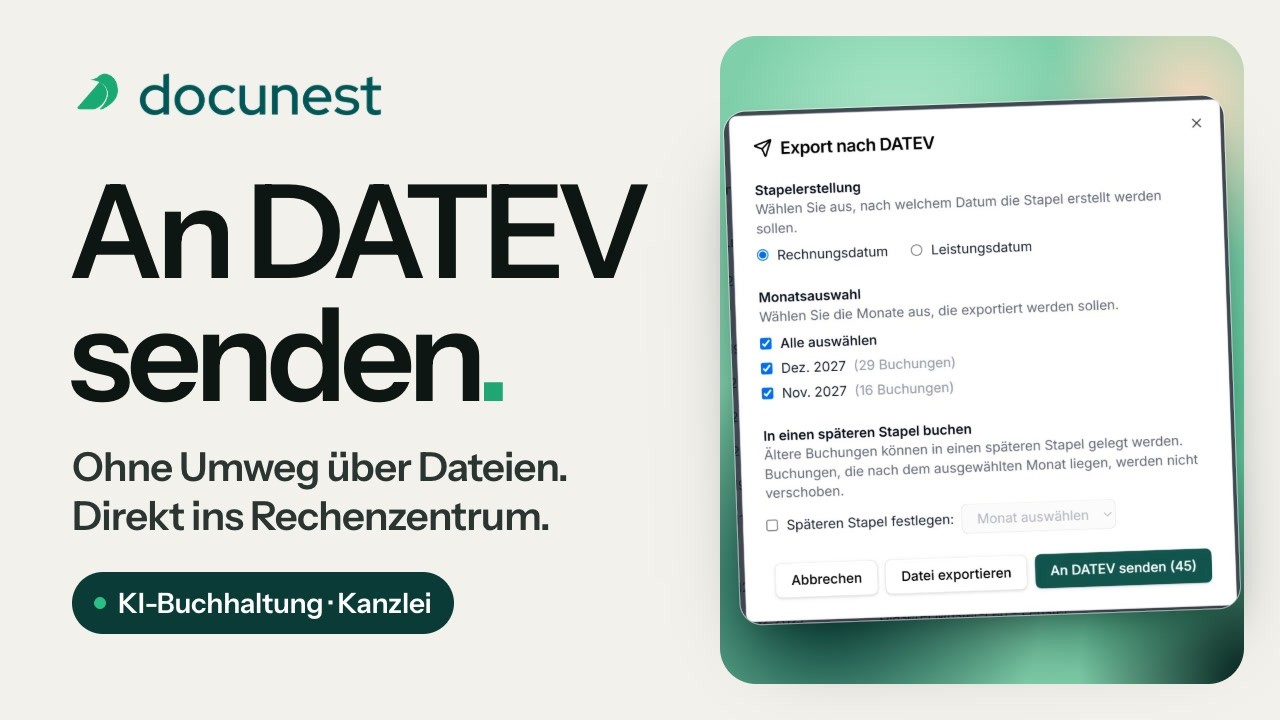 An die DATEV senden, Vorschaubild des Videos