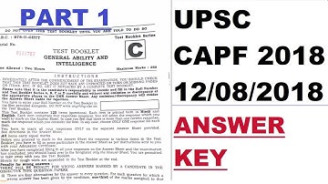 CAPF 2018 Previous Year Solved paper