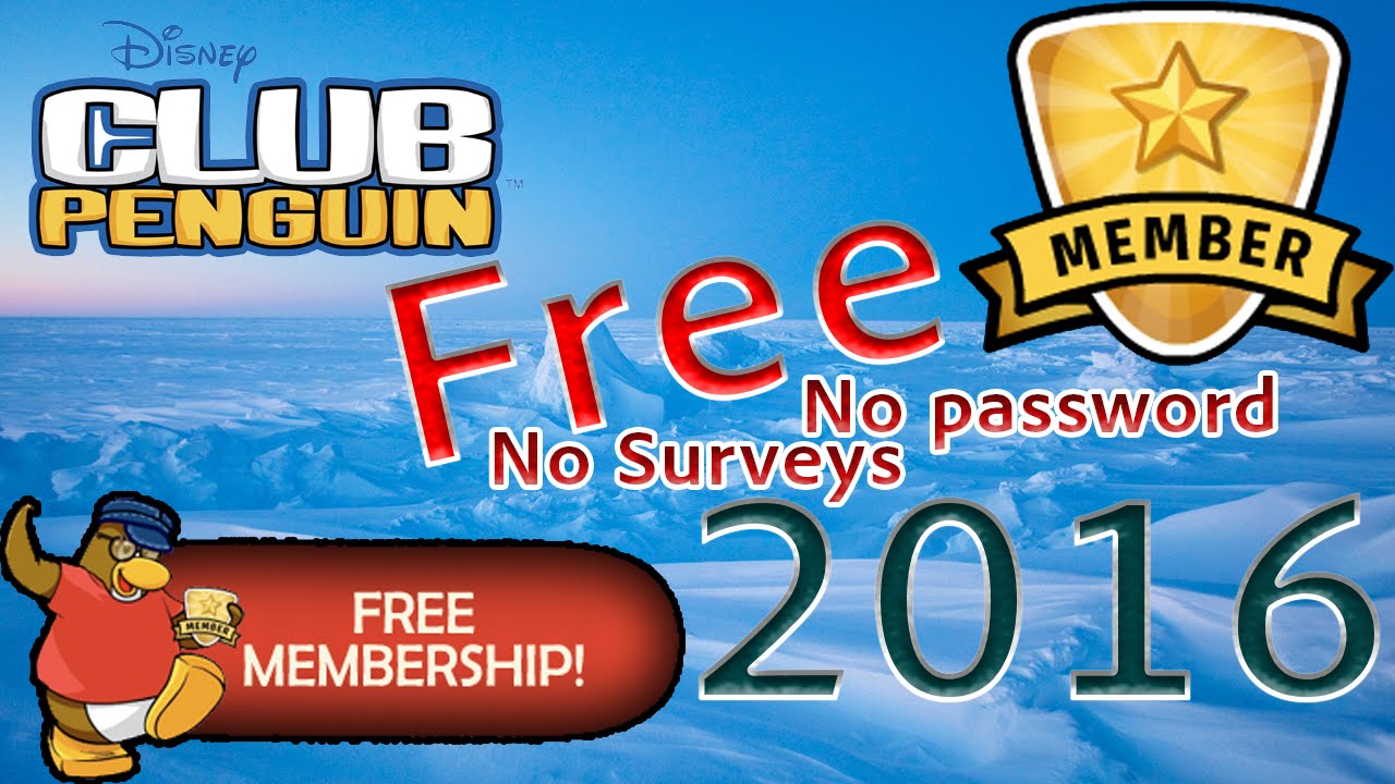 CLUB PENGUIN FREE MEMBERSHIP FOREVER 2016 !!! (No Surveys ...