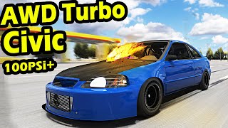 Intense IRL AWD Turbo Civic Build at 100PSI MASSIVE Turbo | Assetto Corsa Driving