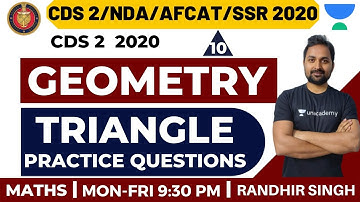 Geometry Triangle Practice Questions (Part-10) | Complete Geometry | CDS 2 2020 | Randhir Singh