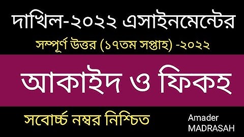 Dakhil 2022 17th Week Qqaid  Fiqah Assignment Answer || ১০ম শ্রেণির এসাইনমেন্ট উত্তর ১৭ম সপ্তাহ ২০২২