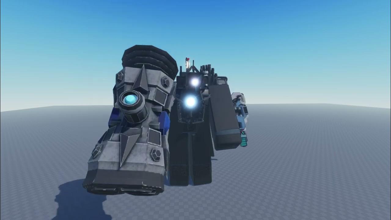 Upgraded Titan Cameraman is playing with his upgrade in roblox (Roblox
