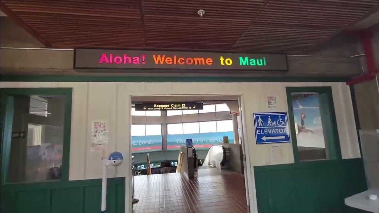 Landing in Kahului airport OGG Maui Hawaii and road to Lahaina from Kahului Hawaii Maui 