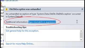 solve error type mismatch in Expression if SQL statement correct in vb.net