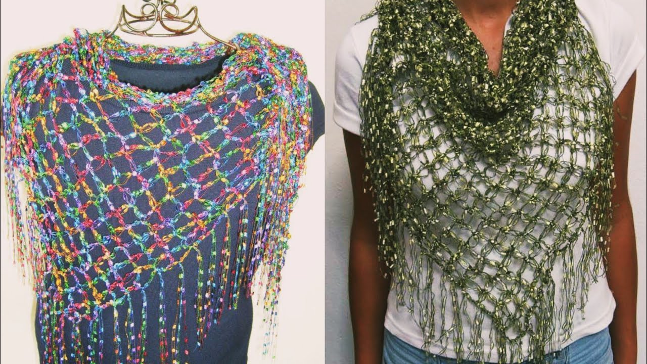 Ladder Trellis Yarn Scarf Pattern Crocheted Trellis Ladder Yarn