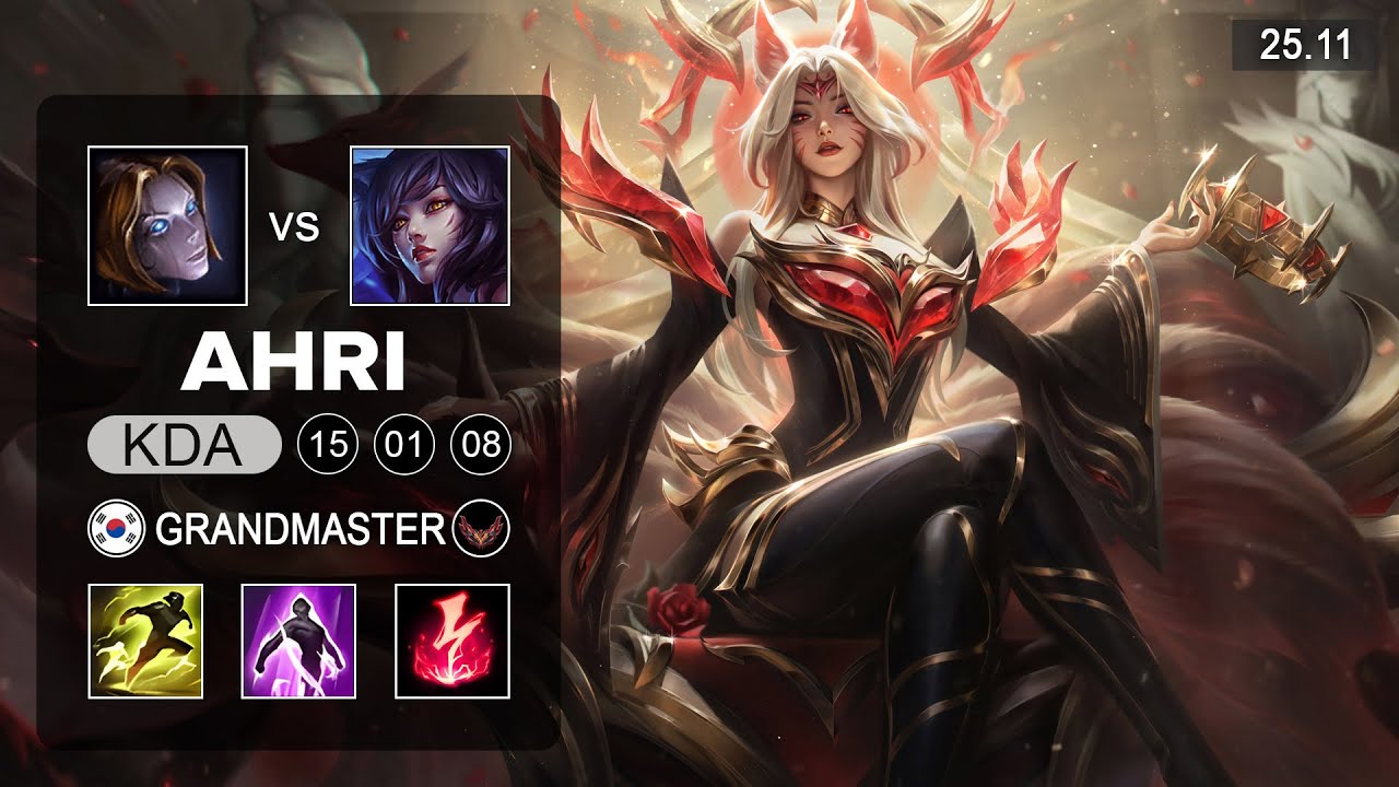 Ahri vs Orianna Mid - KR Grandmaster - Patch 25.11 Season 15