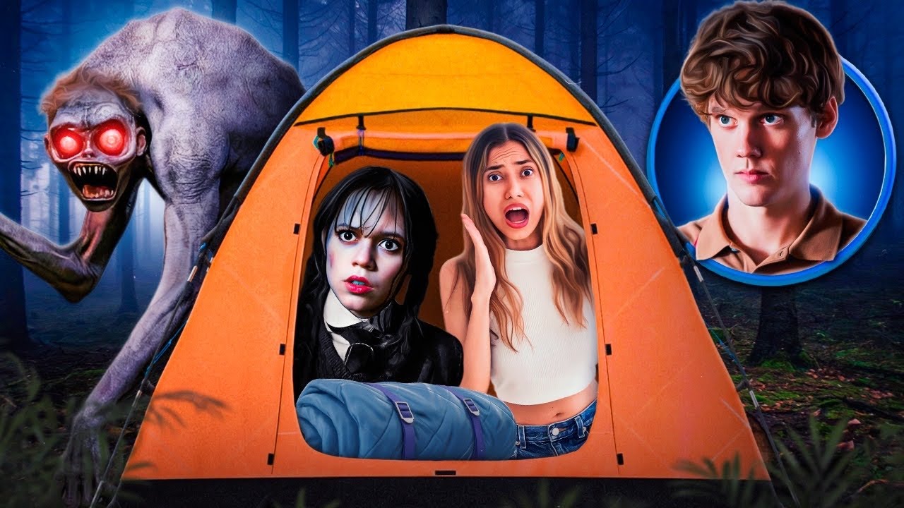 O MONSTRO TYLER DA WANDINHA ADDAMS INVADIU NOSSO ACAMPAMENTO - YouTube