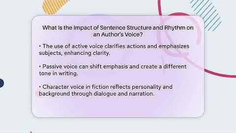 What Is the Impact of Sentence Structure and Rhythm on an Author