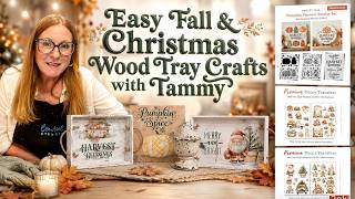 Easy Fall & Christmas Wood Tray Crafts with Tammy– DIY Stencil & Transfer Craft Tutorial