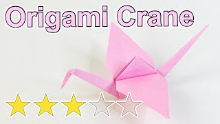 鶴の折り紙 = PAPER CRANE ORIGAMI : 英訳付き Easy Origami Crane)鶴(ツル)🦩の折り紙／简单折纸 千纸鹤折纸