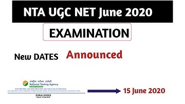 NTA UGC NET JUNE 2020 EXAM | NEW UPDATE | NTA NET JUNE 2020 new EXAM DATE | NET JUNE 2020 | JP GARG