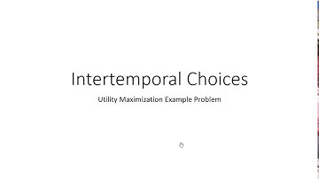 Intertemporal Choices: Utility Maximization Two Periods