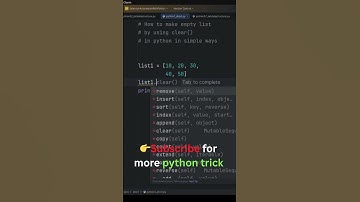 33 : Make List Empty Using clear() method in Python 🐍 | #shorts #pythonprogramming #pythontutorial