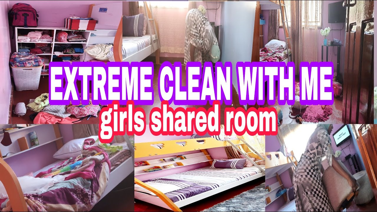 *NEW*EXTREME CLEAN WITH ME/SHARED GIRLS ROOM/CLEANING MOTIVATION/ CLEAN & ORGANIZE