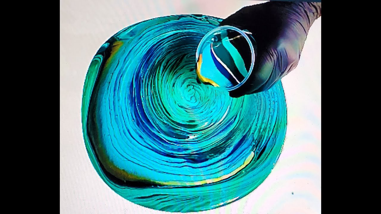 (312) Ring in a Ring! Fluid Art Large Canvas Acrylic Pouring - YouTube