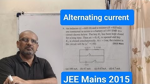 An inductor (L=0.03H) and a resistor (R=0.15 KΩ) are connected in series to a battery of 15V EMF