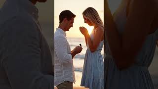 💍 The Perfect Beach Proposal ❤️🌊 #Proposal #LoveStory #Marriage#romanticrelationship #YouTubeShort