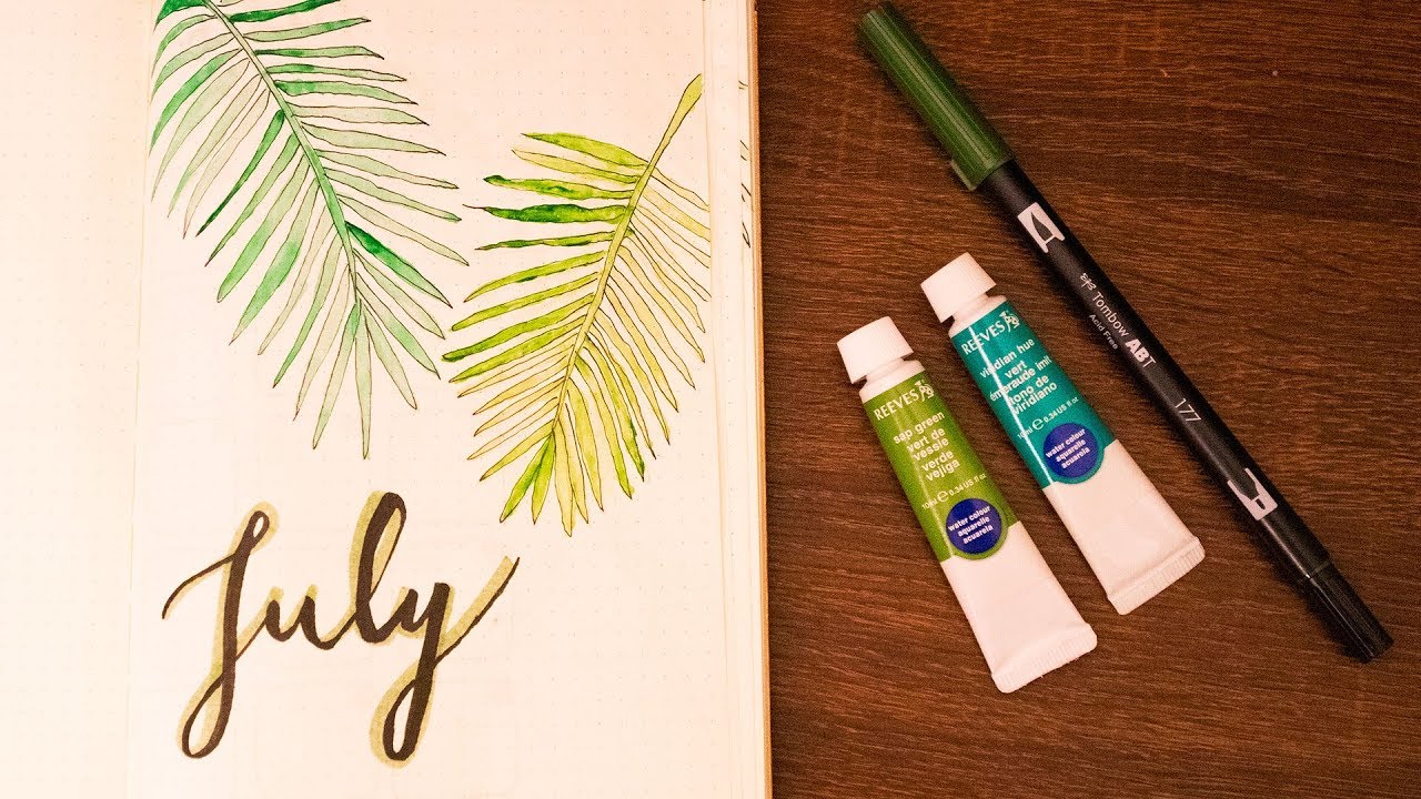ASMR Plan With Me 🌴 July 2019 Bullet Journal Setup