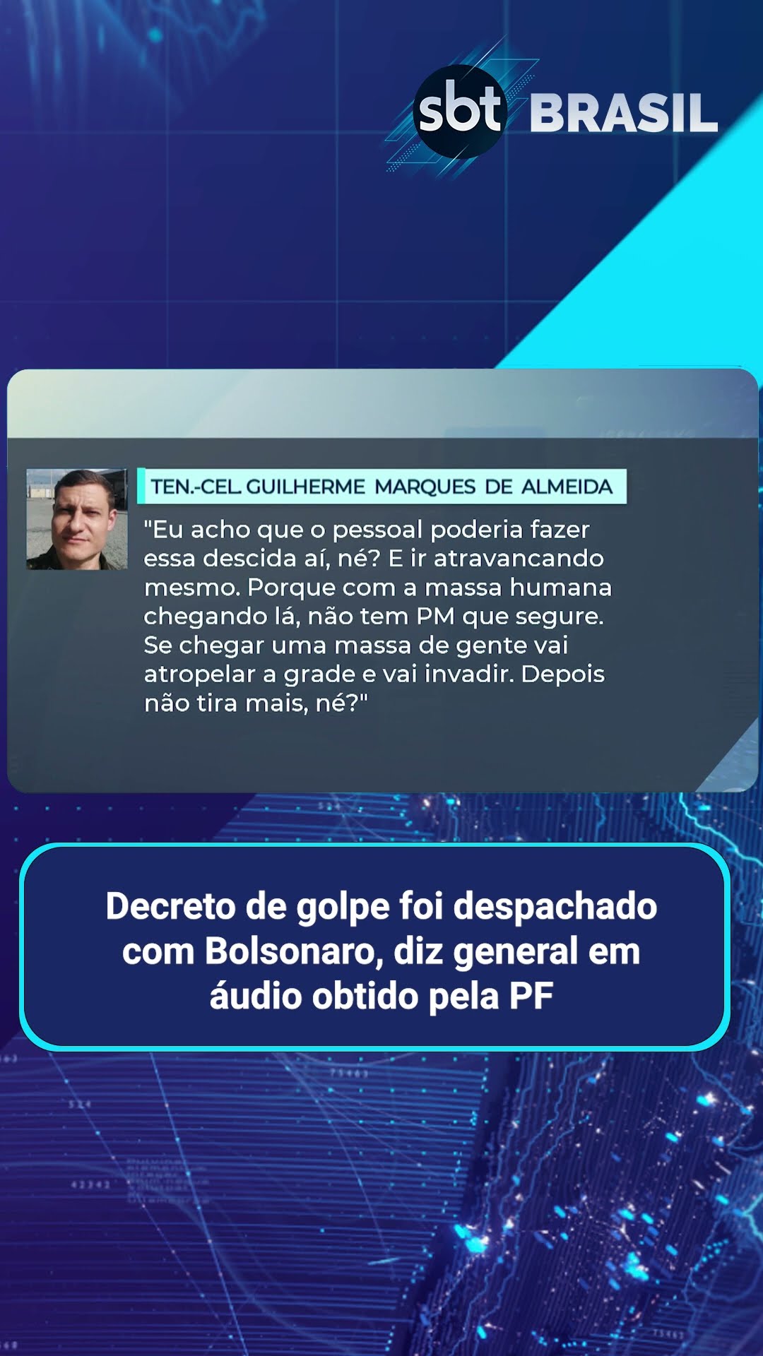 Decreto de golpe foi despachado com Bolsonaro, diz general em áudio | SBT Brasil (24/02/25)