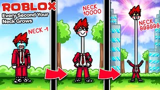 Roblox : Every Second Your Neck Grows 🦒 คอฉันยาวเป็นยีราฟ ทุก 1 วินาที !!!