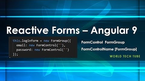 Reactive Forms in angular example | Angular Reactive Form using FormGroup and FormControl