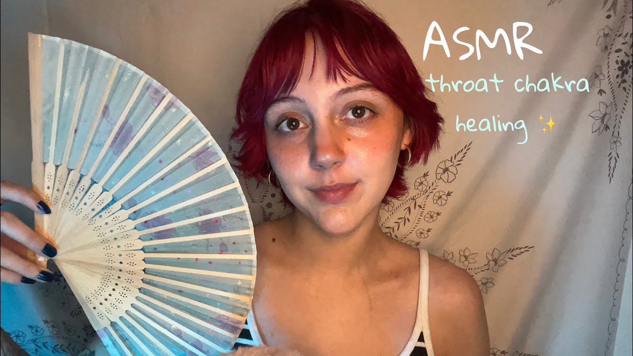 ASMR throat chakra healing 🦋✨ connect to your truth 💙