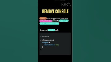 How to remove console logs in Next.js
