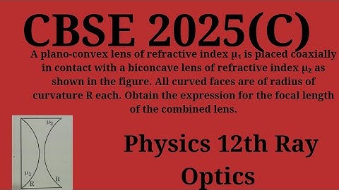 A plano-convex lens of refractive index µ₁ is placed coaxially in contact with a biconcave lens of r
