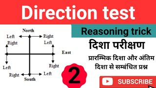 Direction reasoning test || Reasoning trick || दिशा परीक्षण