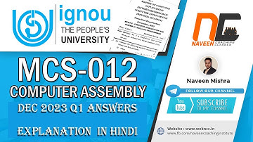 Dec2023 | MCS012 Q1 all answers #ignouexams #ignoubca #ignouquestionpaper #bcasolution #ignou #bca