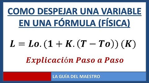 Como despejar una variable en una fórmula
