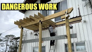 DIY Second Floor Deck Build  Joists and Ledger  Ladder Issues  Fiberon