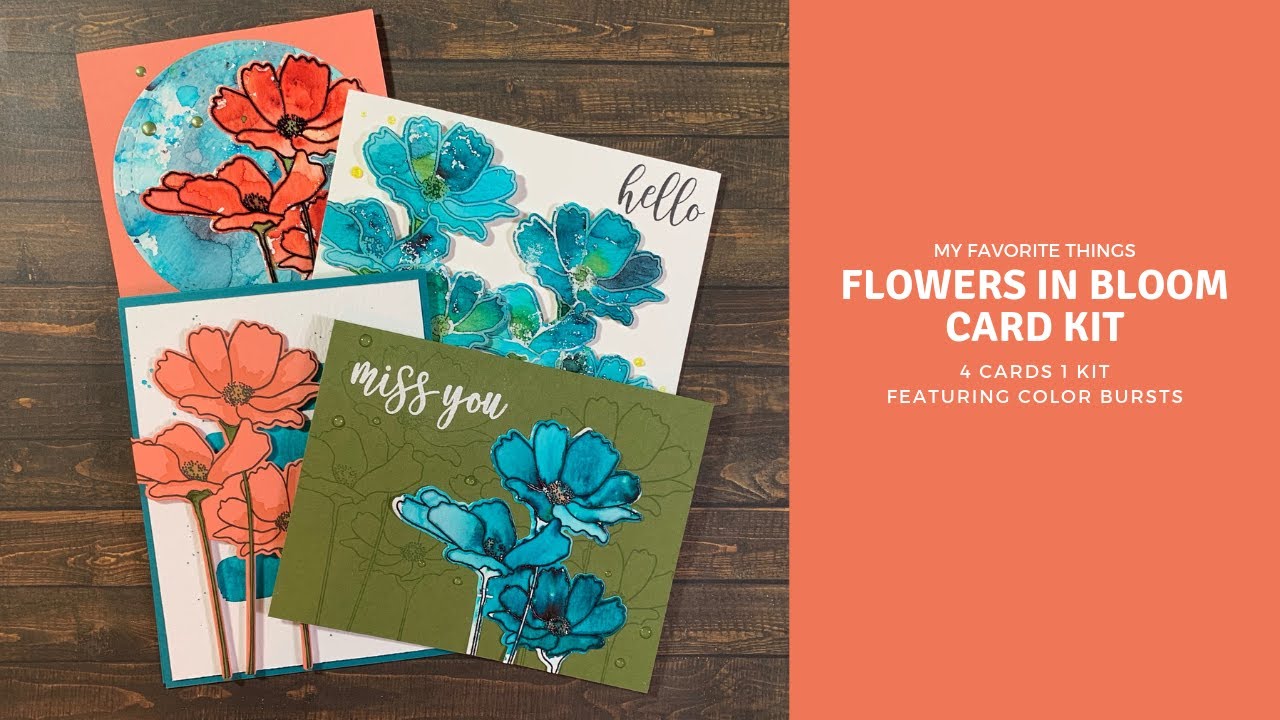 MFT Flowers in Bloom Card Kit | 4 Cards 1 Kit | Color Burst - YouTube