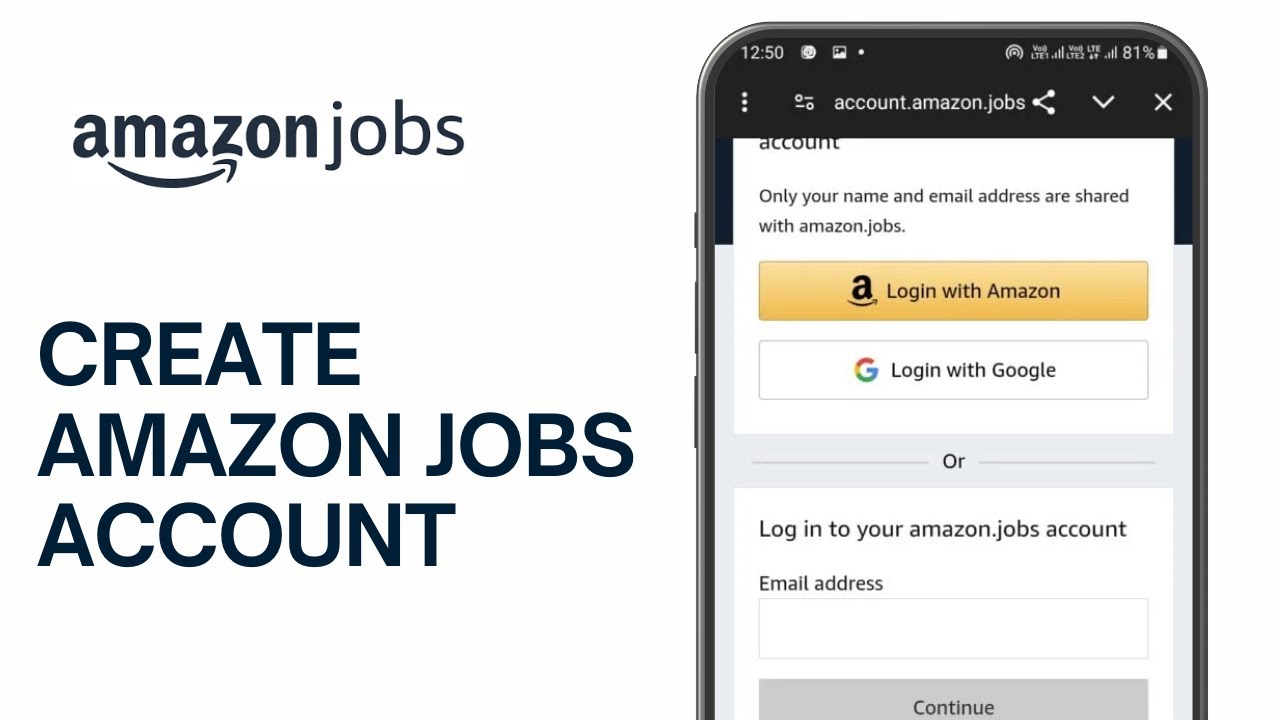 Как создать учетную запись Amazon Jobs