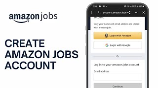 How to Create Amazon Jobs Account