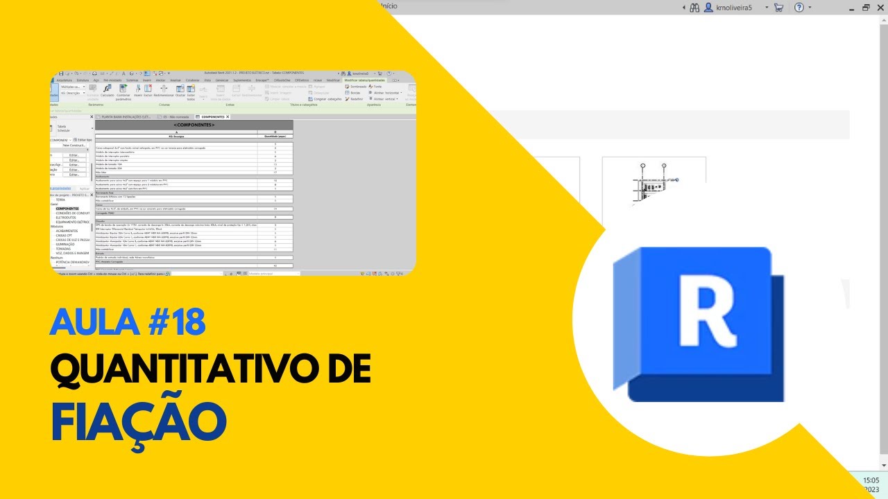 Projeto elétrico no Revit Mep #18 - Quantificando a fiação no Revit Mep