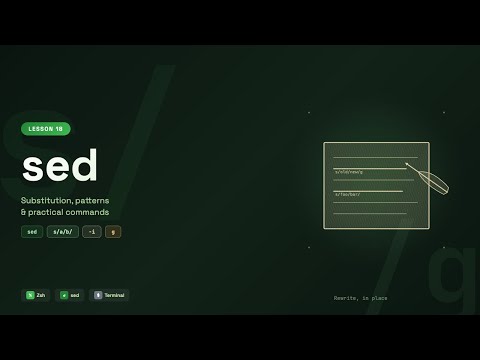 Zsh Tutorial: sed Substitution, Patterns & Practical Commands #18